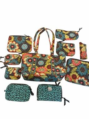 Vera Bradley Java Floral 10 PC Bag & Wallet Lot